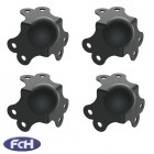 Medium Black Plated Ball Corners - 42mm x 42mm - Pack of 4